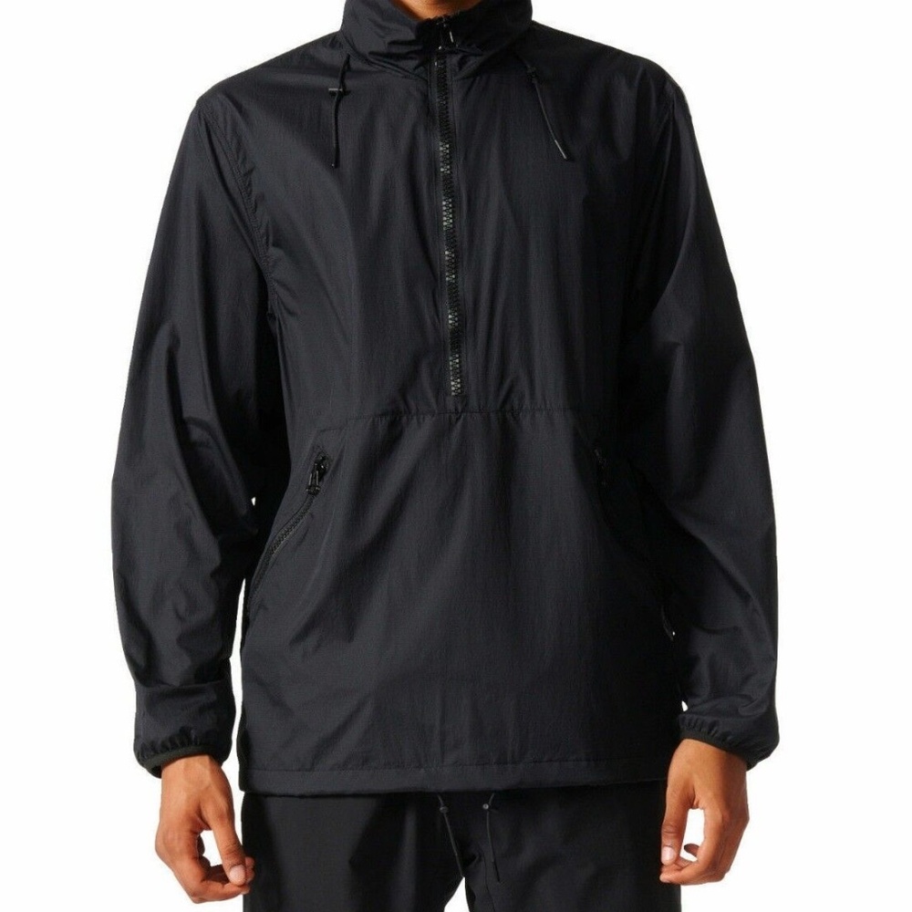 Adidas EQT VINTAGE WINDBREAKER Black Black Screenprint Lightweight Men's Jacket